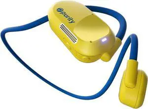 Purity Air Open Ear Headphones - True Air Conduction Wireless Bluetooth Open Ear Earbuds with Dual Mic for iPhone/Android - Secured Long Wearing Comfort, Sports Sweat Resistant (Yellow/Blue)
