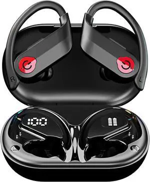 Wireless Earbuds, Built-in Microphone, IPX7 Waterproof, Wireless Bluetooth Noise Cancelling Earbuds Sport, Bluetooth 5.3 Equipped with DSP Anti-Interference Chip, New-Black