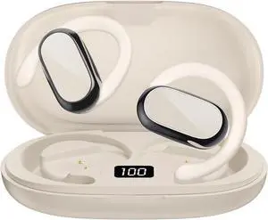 Open Ear Headphones,360-Degree Panoramic Sound, DT4.0 Without Sound Loss,Air Conduction, 48H Range,LED Display,IPX7 Waterproof, Wireless Earbuds for Meeting, Driving,Traveling