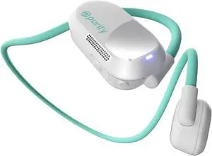 Purity Air Open Ear Headphones - True Air Conduction Wireless Bluetooth Open Ear Earbuds with Dual Mic for iPhone/Android - Secured Long Wearing Comfort, Sports Sweat Resistant (White/Turquoise)