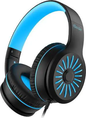 Elecder i45 Black Wired Headphones, Immersive Hi-Fi Stereo Bass, Lightweight and Folding, 4.9ft Nylon Woven Rope, Ideal for School, Travel, Home, Office, and More