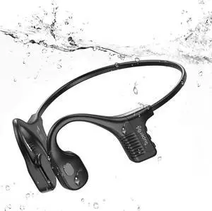 Bone Conduction Headphones - Swimming Headphone Underwater Wireless Earphones Open Ear Waterproof IP68 Headset with Bluetooth 5.3, Built-in MP3 Player 32G Memory, 240mAh, 12Hrs Playtime