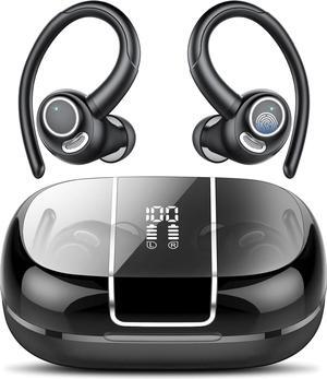 Headphones Wireless Earbuds Sport, Bluetooth 5.3 Over Ear Buds Stereo Deep Bass Headset with Earhooks, 48H Wireless Earphones with HD Mic, IP7 Waterproof Earbud for Sports/Running/Workout