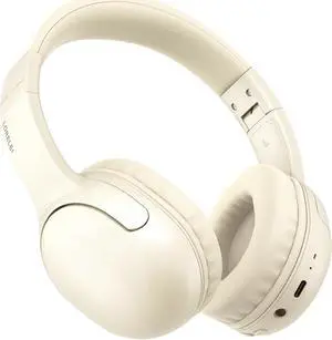 LORELEI B-E5 Kids Bluetooth Headphones, Wireless Headphones for Kids, Foldable 40H Playtime, Bluetooth Headphones with Built-in mic, On Ear Headsets for Child/Teens/School/Tablet(Beige White)