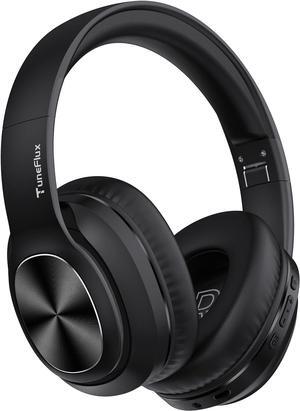 TuneFlux Wireless Bluetooth Headphones Over Ear, 80H Playtime, 3EQ Sound Modes, HiFi Stereo Headphones with Deep Bass Microphone, Foldable Bluetooth 5.3 Headphones for Smartphone/PC/Computer