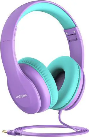 Wired Headphones for Kids, 85dB Volume Limit Toddler Headphones, 3.5mm Kids Headphones with Cord, Adjustable, Stereo Sound Foldable Kids Headphones for School, Purple