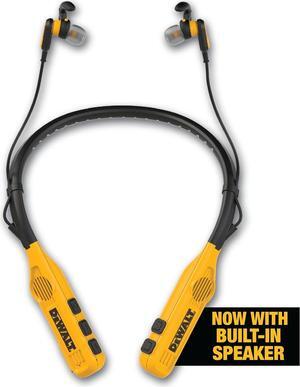 DEWALT 2-in-1 Neckband Bluetooth Headphones w/Built-in Speakers, Jobsite Wearable Speaker & Around Neck Headphones, Wireless Bluetooth Headset, 60+ Hrs, Hands-Free Music & Calls, Carry Pouch Included