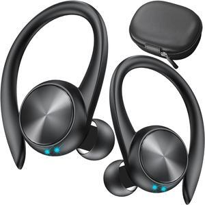 Wireless Earbuds, 60H Playback Earphones Earbuds Charging Case Digital Display Wireless Bluetooth Ear Buds with Ear Hooks for Sports/Workout in-Ear Headphones for TV/Phone/Laptop/ipad