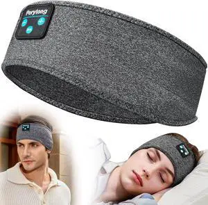 Perytong Sleeping Headphones Bluetooth Headband, Soft Long Time Play Sleeping Headsets with Built in Speakers Perfect for Workout,Running,Yoga,Travel, Darkgray
