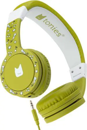 Tonies Foldable Wired Headphones for Kids - Comfortably Designed to fit On-Ear - Works with Toniebox and All 3.5mm Devices - Green