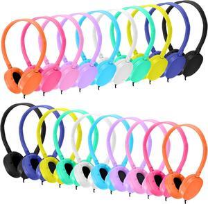 Kids Headphones Bulk 30 Pack Colourful Class Set of Headsets for School Classroom Students Children Toddler Boys Girls Teen and Adult(10 Colors)