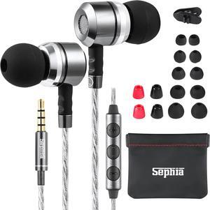 Sephia SP3060VC Wired Earbuds with Microphone, Noise Isolating in-Ear Headphones with Passive Noise Cancelling Ear Buds, 3.5mm Earphones