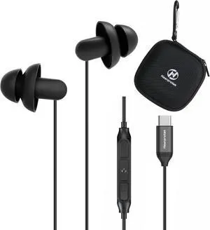 Hearprotek 2 Pairs Sleep Earbuds, USB c Earphones Headphones with Microphone-Silicone Noise Isolation Type c Earbuds Sleep Buds for Android Phone,Ideal for Sleeping, Snoring, Relaxation, Air Travel