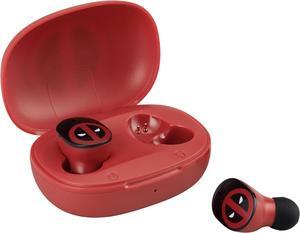 eKids Marvel Deadpool Wireless Earbuds with Microphone, Bluetooth Earbuds with Charging Case for Ear Buds, Designed for School, Home, or Travel