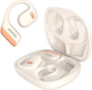 Open Ear Wireless Bluetooth Headphones Stereo Sound Air-Conduction with Charging Case, 28 Hours Playtime Lightweight IPX5 Sweat Resistant Sport Earbuds for Workout & Leisure