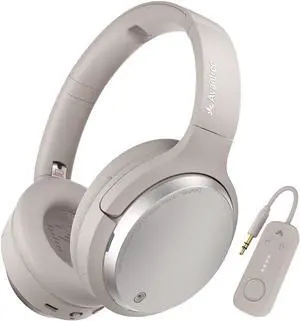 Sky Eon - Bluetooth Headphones for Airplane Travel & Mobile Phone with Wireless Adapter, Active Noise-Canceling & Ambient Mode, Spacious & Comfortable Earpads, 45hr Playtime