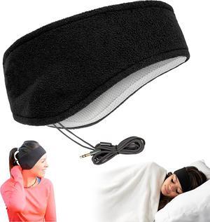CozyPhones Sleep Headphones - Over Ear Headphones from Ultra Thin Cool Mesh Wired for Side Sleepers, Meditation, Running, Laptop, and Phone - Black Lycra