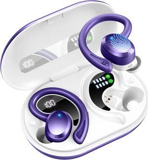 Wireless Earbuds Bluetooth Headphones Sport, Bluetooth 5.3 Earbud 3D HiFi Stereo Over Ear Buds, 48H Noise Cancelling Mic Wireless Earphone with Earhooks, IP7 Waterproof Headset for Workout/Running/Gym