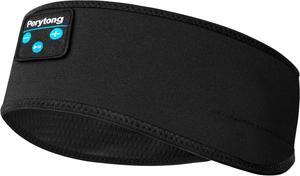 Perytong Sleep Headphones Bluetooth Wireless Sports Headband, Long Playtime Lightweight Headphones Hi-Fi Stereo Ergonomic ASMR Sleep Headphone Cool Gadget Gift for Men Women Black
