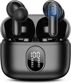 Wireless Earbuds Bluetooth 5.4 Headphones 42H Playtime LED Power Display Earphones IPX6 Waterproof in Ear Earbuds with 4 ENC Mic for Laptop Pad Android/iOS Phones