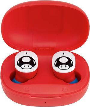 eKids Super Mario Wireless Earbuds with Microphone, Bluetooth Earbuds with Charging Case for Ear Buds, Designed for School, Home, or Travel