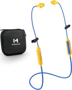 MIPEACE Bluetooth Work Earplugs Headphone,Wireless in-Ear Noise Isolating Earbuds,29dB Noise Reduction Headphone with Control,19+ Hours Battery for Lawn Mowing Safety Industrial Construction(Yellow)