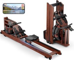 YOSUDA Water Rowing Machines for Home Use- Foldable Rower Machine 400LBS Weight Capacity with Dedicated Monitor & Bluetooth APP, Comfortable Seat