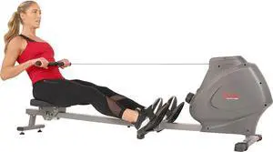Sunny Health & Fitness Compact Rowing Machine for Home, Quiet & Smooth Motion with Optional Free SunnyFit App Connectivity
