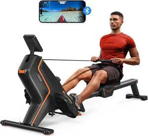 Magnetic Rowing Machines for Home (R05), Water Rowing (R10), 16 Levels of Quiet Resistance Foldable Compact Rowing Machine 350 LB Weight Capacity with Bluetooth, App Supported, Tablet Holder