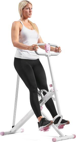 Sunny Health & Fitness Row N Ride Squat Machines for Home Glutes and Abs Db Method The Assist Trainer Workout Exercise Gym Butt Builder Equipment