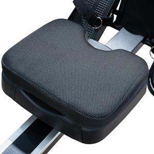 Rowing Machine Seat Cushion, Custom Memory Foam for Perfectly Fit, Washable Cover with Anti-Slip Fastening Strap, Compatible UTRYUP & Concept 2 and Other Row Machines - Rower Accessories Black