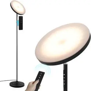 Upgraded Floor Lamp, 36W/3600LM Super Bright Floor Lamp with Remote Control, Stepless Adjust Color Temperatures and Brightness, Torchiere Standing Lamp for Living Room Bedroom Office