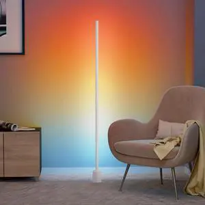 Smart Corner Floor Lamp, LED Floor Lamp with Alexa and App Control, 16 Million DIY Colors, Music Sync, DIY Color Modes,Timer Setting, Suitable for Living Room and Bedroom