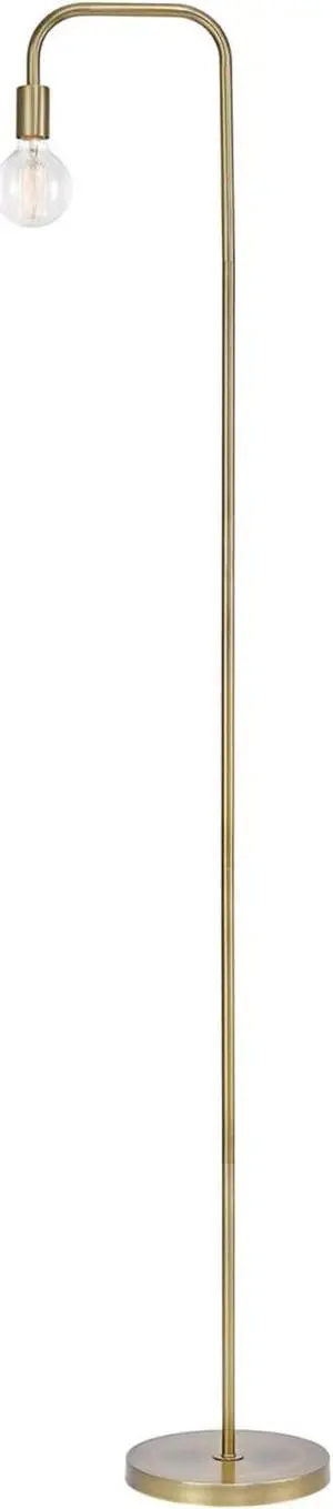 Globe Electric 67068 Holden 70" Floor Lamp, Matte Brass, in-Line On/Off Foot Switch