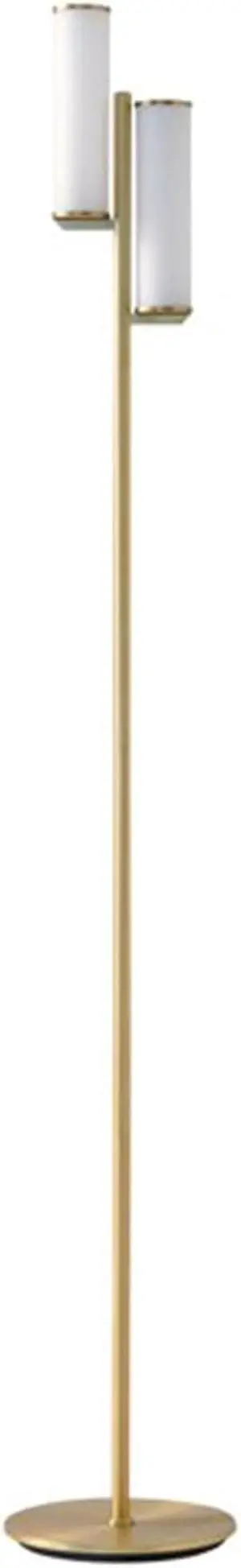 Brightech Gemini Dimmable Floor Lamp with Two Lights - Modern Tall Tree Lamp for Bedroom, Office, Living Room - Gold/Brass