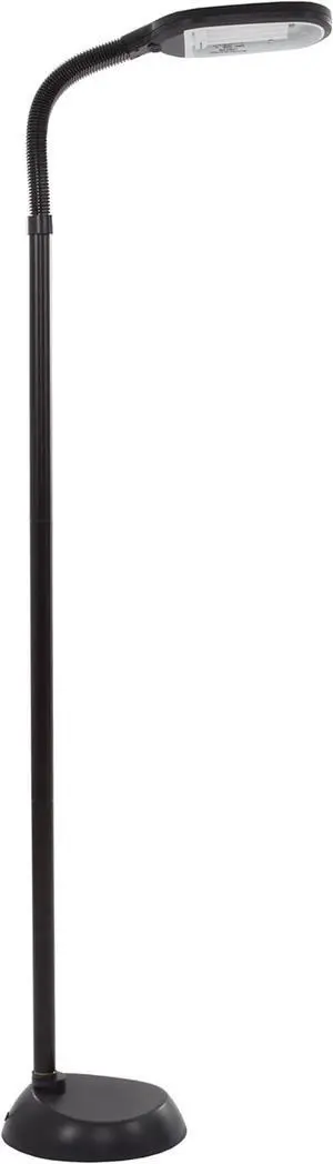Bedford Home Floor Lamp - Full Spectrum Natural Sunlight Lamp with Bendable Neck - Reading, Craft, Studying, and Esthetician Light (Black)