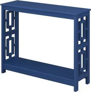 Convenience Concepts Town Square Console Table with Shelf, Cobalt Blue