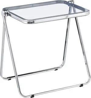 KAIHAOWIN Small Folding Table- Acrylic Morden TV Tray for Snack Dinner on Couch, Tiny Foldable Desk Writing Desk for Home Office for Small Spaces No Assembly Required
