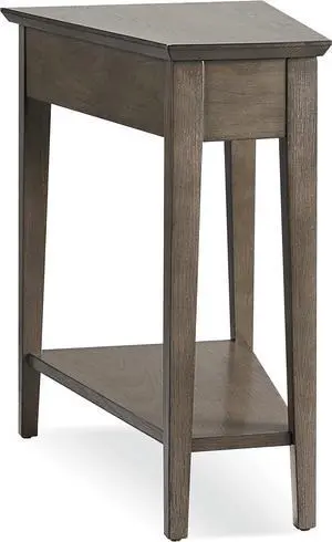 Teegan Solid Wood Recliner Wedge End Side Table with Shelf, Smoke Gray, Perfect for Living Rooms, Bedrooms, and Small Spaces  Leick Home, 10074-GR