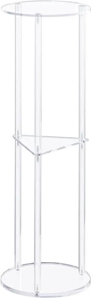 HMYHUM Acrylic Drink Table for Small Spaces, Martini Table for Living Room, Small Drink Side Table, 3 Tiers, Round, Modern, 8" L x 8" W x 26" H, Clear