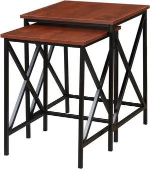 Convenience Concepts Tucson Nesting End Tables, Cherry / Black