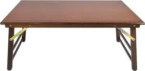 UNICOO Bamboo Folding Table, Coffee Table, Kids Rectangular Foldable Activity Table for Arts, Crafts, Study & Picnic, Eco-Friendly, Space-Saving Design, No Assembly Required (Antique Brown)
