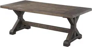 Picket House Furnishings Flynn Trestle Coffee Table in Walnut