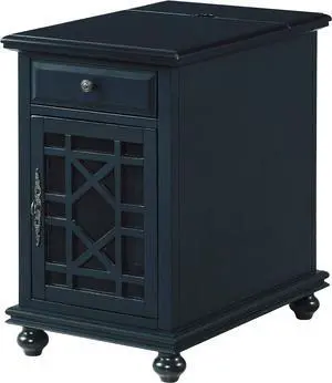 Martin Svensson Home Elegant Chairside End Table with Power, Catalina Blue