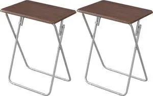 eHemco Folding TV Tray Tables for Eating, 19 by 15 by 26 Inches, Coffee, Set of 2
