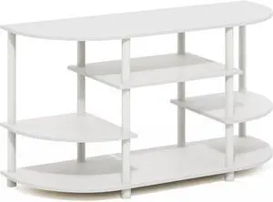 Furinno Jaya TV Entertainment Center, White/White