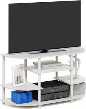 Furinno Jaya TV Entertainment Center, White/White