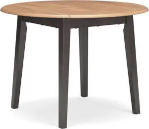 Signature Design by Ashley Gesthaven Contemporary Dining Drop Leaf Table with 4 Legs, Light Brown & Dark Brown