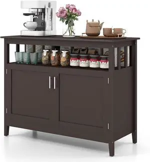 LOKO Buffet Cabinet with Storage, Freestanding Kitchen Cabinet with Adjustable Shelf, Storage Sideboard Console Table, 45 x 20 x 36 inches (Brown)