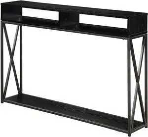 Convenience Concepts Tucson Deluxe Console Table with Shelf, Black/Black
